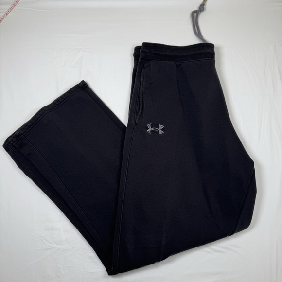 Under Armour Fleece Sweatpants Drawstring Black Men XXL Y2K - Picture 1 of 6